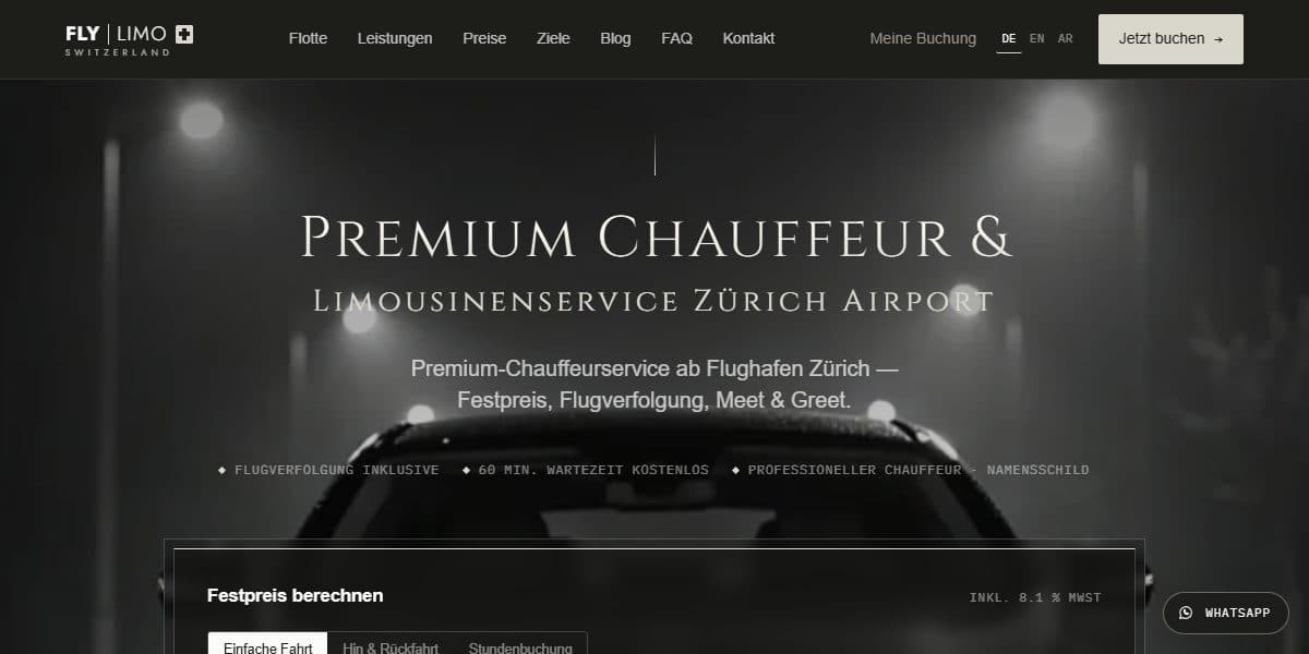 Fly-Limo web sitesi